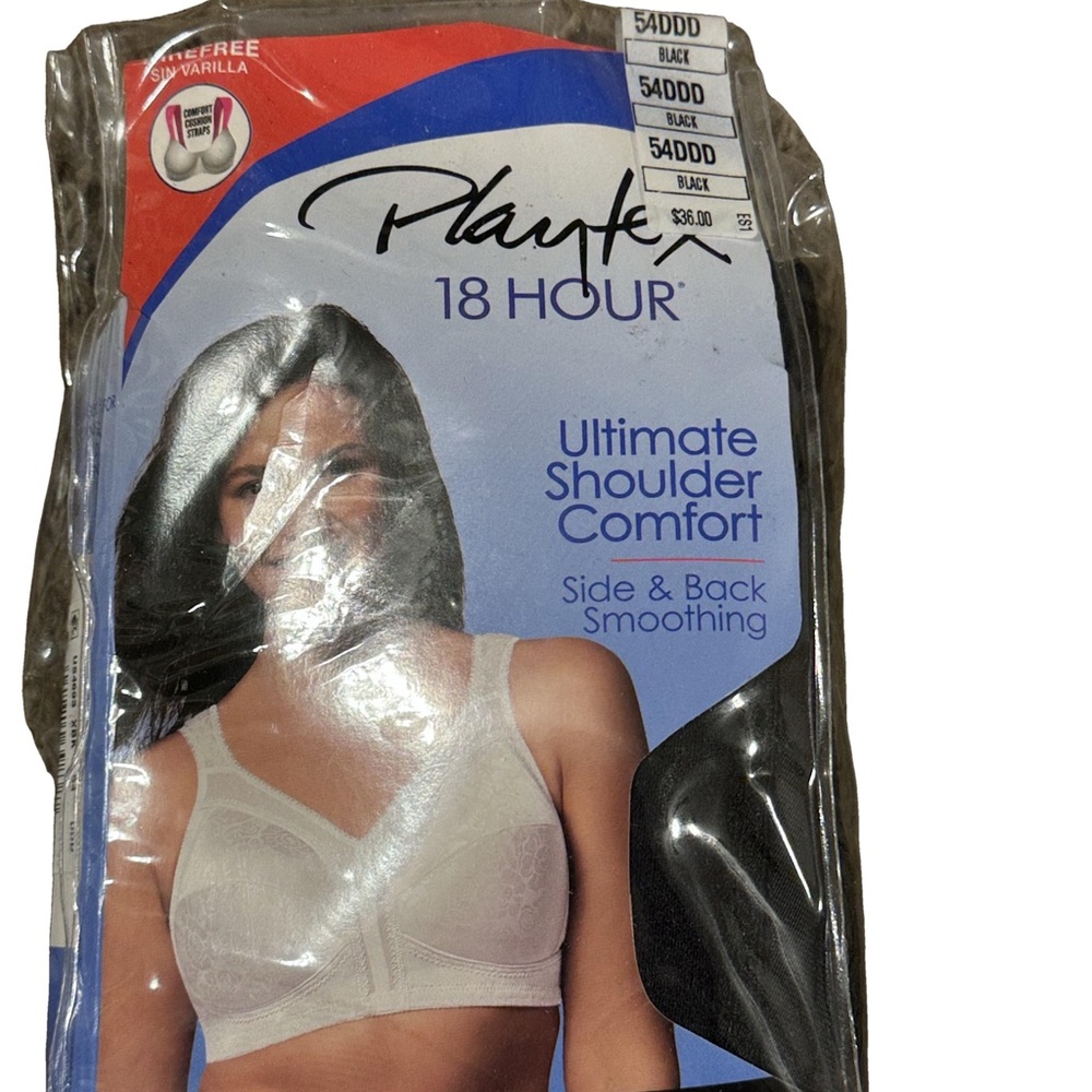 Playtex 18 Hour Black 54DDD Ultimate Shoulder Comfort Bra